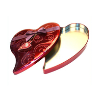 Boîte en métal en forme de cœur pour bonbons imprimés sur mesure, boîte en métal pour biscuits, chocolat, nourriture, boîte cadeau rouge pour mariage, boîte en métal alimentaire