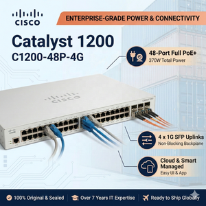 Commutateur géré et empilable Catalyst 1200 C1200-48P-4G, 48 ports PoE+ complet 370W, 4x1G SFP Uplinks, SNMP, 1 an de garantie, neuf, prêt à être expédié - Product Image 2