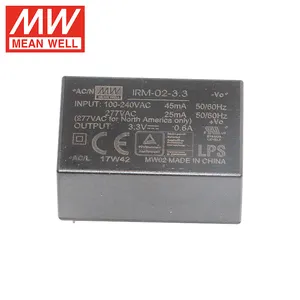 Fuente de alimentación industrial Meanwell, 3,3 V, 2W, CA, CC, Smps, para automatización