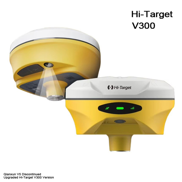 Hi-Target V300 Professional IMU Visual Stakeout GNSS RTK Surveying Receiver with 1408 Channels Full constellation Tracking