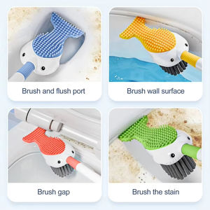Brosse WC Squirt Whale, brosse de nettoyage à 360 degrés avec tête en silicone, design avec trou de suspension, brosse WC murale - Product Image 5