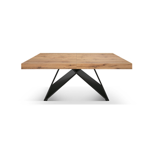 Extendable <b>Rustic</b> Oak <b>Dining</b> <b>Table</b> 180x90 Mdf Base Crossed Legs Internal Use - Product Image 1