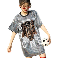Saireish femmes robes d'été écologique Animal Sequin tigre motif naturel lavable Designer vêtements pour livraison directe