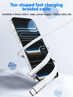 Câble de charge rapide 100W Type-C avec gaine tressée en silicone souple pour iPhone 15/16/17 Pro Max