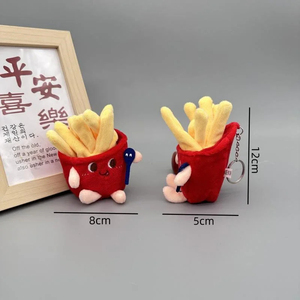 Thực Phẩm Sang Trọng Keychain Bánh Hamburger Hot Dog Pháp Khoai Tây Chiên Búp Bê Mềm Nhồi Bông Sang Trọng Mặt Dây Chuyền Cho Claw Máy Arcade Đồ Chơi Sang Trọng Búp Bê - Product Image 5