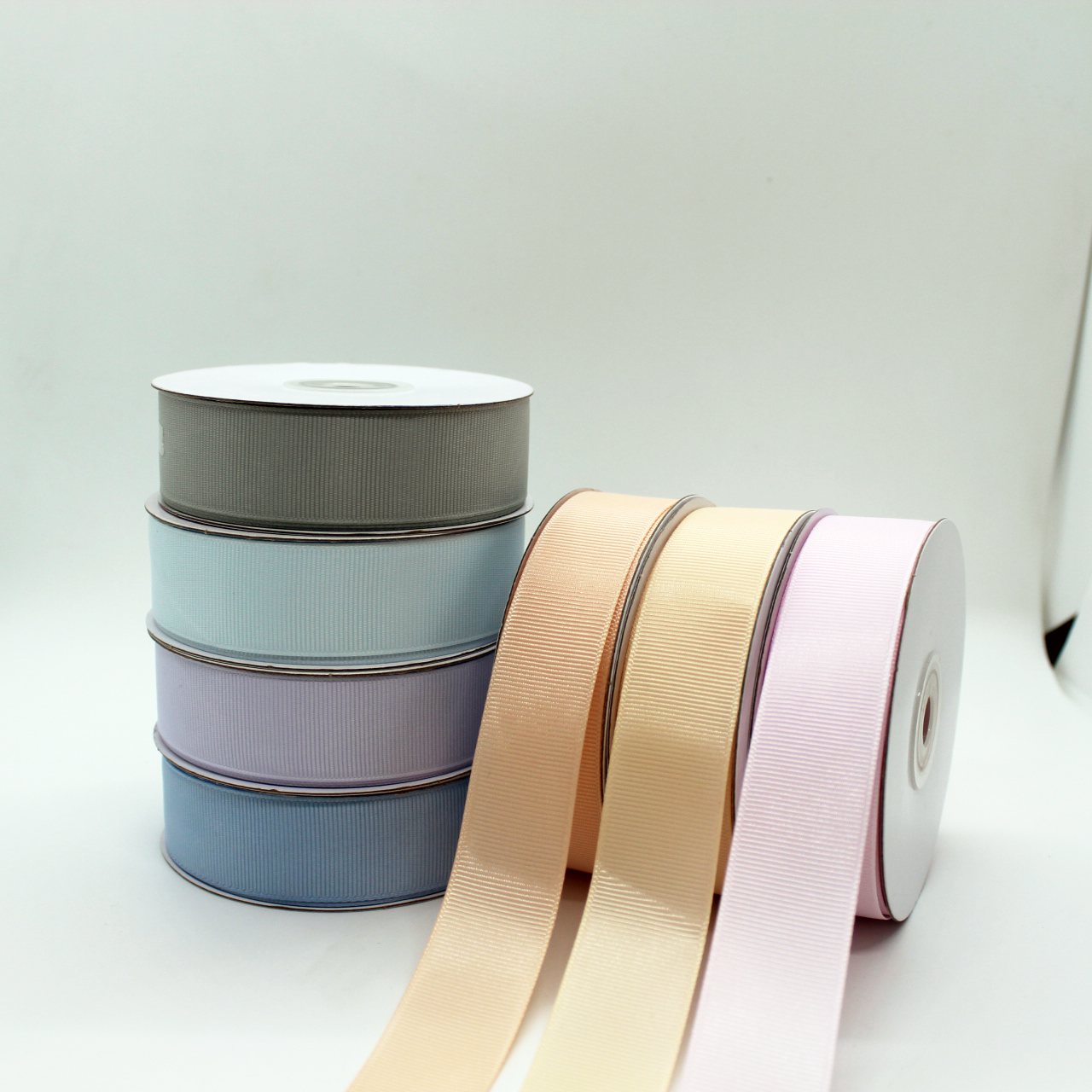 Gift Packing Wholesale Grosgrain Ribbon Double Face 100% Polyester Ribbon Roll Solid Color Striped Gift Ribbons