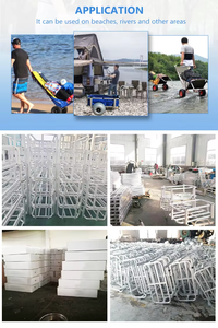 Легкая стальная каркасная рыболовная тележка для кемпинга, простая в использовании многофункциональная пляжная Экипировка, настраиваемый Железный материал - Product Image 6