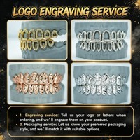 Grillz dentaires personnalisés en argent sterling 925 et diamant moissanite, pour 10 dents supérieures et 10 dents inférieures, style Hip Hop Iced Out, accessoire de déclaration, vente en gros