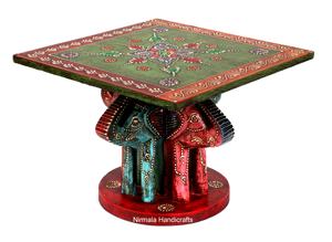 Tabouret en bois miniature fait main en forme d'éléphant - Décoration intérieure/extérieure, cadeau de mariage et de Nouvel An - Product Image 2