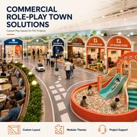 Équipement de jeu intérieur commercial pour vitrines de ville, à vendre : Château avec double toboggan et piscine à balles pour projets de garderies