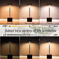 Lampes de table créatives rechargeables portables Restaurant 3 couleurs Dimmable sans fil Luxe Moderne Romantique Lumière de dîner Lampe de bureau LED