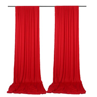 Rideau de fond noir en tissu polyester pour fêtes, panneaux de draperie sans plis pour anniversaires et mariages