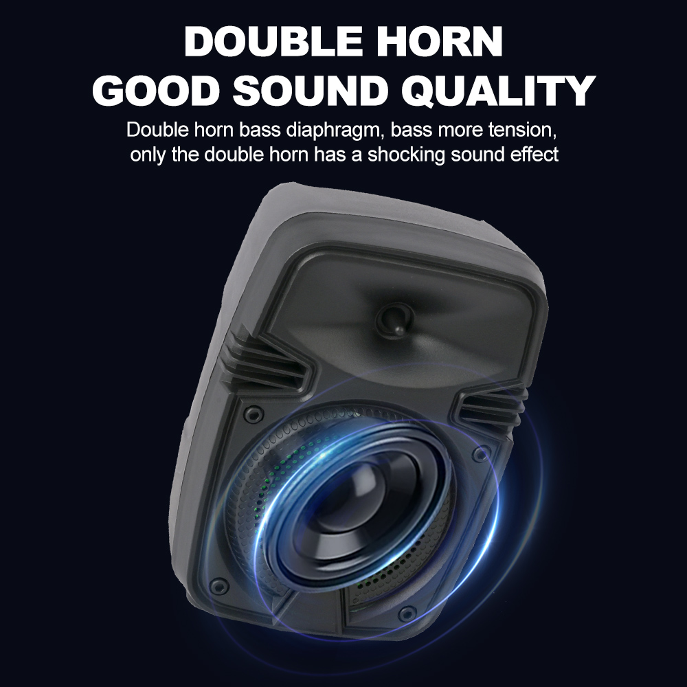SING-E ZQS1328 Mini TWS Hifi Karaoke Speaker with RGB LED Lights