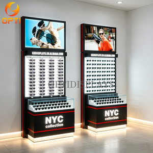 Meubles de magasin de lunettes sur mesure, présentoir mural pour lunettes de soleil avec éclairage LED, aménagement de magasin d'optique - Product Image 2