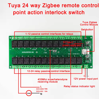 Interrupteur intelligent Tuya WIFI Zigbee 24 canaux, DC 7-27V, type C 5V, éclairage domestique, rideau, porte, moteur de garage, contrôle par application