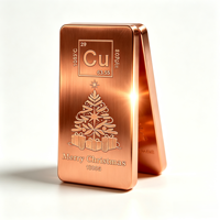 Barre de cuivre 1 kg Winter Wonderland 99,9 % pure gravée au laser, finition brossée, édition limitée, cadeau de Noël