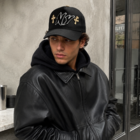 Casquette de baseball personnalisée en coton 100% avec doublure en satin et strass, style déchiré, pour les boutiques de mode, OEM ODM