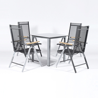 Tables de jardin en aluminium avec chaises pour fêtes, mariages, événements, bureau, salle à manger, ensemble table et chaises