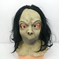 Masque de clown d'Halloween amusant, masque de clown à grande bouche avec cheveux rouges, horreur effrayante avec perruques, masque de clown tueur en latex effrayant d'anime