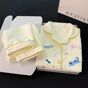 Conjunto <span class=keywords><strong>de</strong></span> <span class=keywords><strong>Pijama</strong></span> <span class=keywords><strong>de</strong></span> Dos Piezas con Diseño <span class=keywords><strong>de</strong></span> <span class=keywords><strong>Gato</strong></span>, Personalizado y Bordado, <span class=keywords><strong>para</strong></span> Mujer - Product Image 4