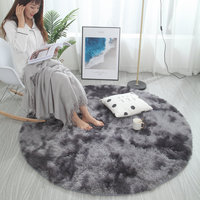 Tapis Rond Tie - Dye Salon Table Basse Couverture Chambre Chevet Faux Moelleux Tapis Faux Fourrure Tapis Rond