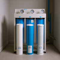 Sistem Filter Air Seluruh Rumah Imr 3 Tahap 4.5 X 20 dengan Karbon Aktif, Pengurang Besi dan Mangan, Kapasitas 1000 LPH Model Canister