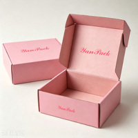Boîte cadeau en carton ondulé rose personnalisée, boîte d'expédition rigide épaissie, boîte en papier avec logo personnalisé imprimé pour l'emballage de cadeaux cosmétiques et de beauté