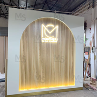 Display Rückwand zurück Schrank Holz mit LED-Logo Shop Vitrine