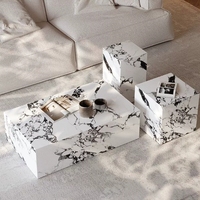 SHIHUI moderne nordique Unique en marbre naturel Table basse alto meubles de salon avec socle décoratif meubles de maison