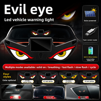Lettre lumineuse LED solaire dynamique pour vitre de voiture, yeux de démon animés, lumière d'ambiance, rechargeable Type-C, accessoire de décoration pour voiture et SUV