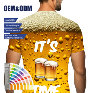 T-<span class=keywords><strong>shirt</strong></span> à manches courtes en polyester pour homme, imprimé graphique « Cool Funny Beer Time », respirant, décontracté, pour les fêtes et les festivals - Product Image 3