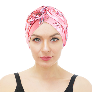 Uding nouvelle couleur imprimé rayé indien populaire turban chapeaux - Product Image 1