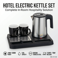 Bouilloire électrique sans couture 0,8 L, double, pour chambre d'hôtel, protection de sécurité à domicile, ensemble plateau