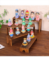 Rak Display Kayu Solid Besar untuk Meja, Organizer Figurine, Rak Model, Stand Blind Box, Stand Boneka, Stand Bunga Sukulen