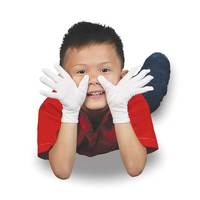 Gants en coton blanc confortables et respirants pour enfants, antidérapants, anti-chaleur, style uni, usage général, texture lisse, quotidien