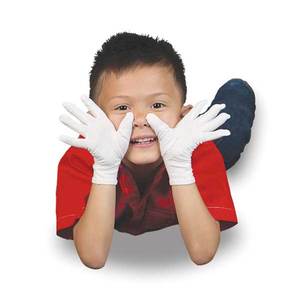 Gants en coton blanc confortables et respirants pour enfants, antidérapants, anti-chaleur, style uni, usage général, texture lisse, quotidien - Product Image 4
