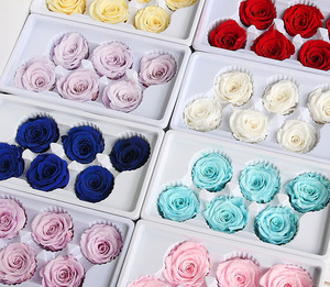 Vente en gros de têtes de roses magnifiques de haute qualité de 5-6 cm, grandes roses préservées, fleurs préservées - Product Image 1