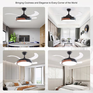 ODM シャンデリアファン 42インチ 隠れ式格納式シーリングファン スマート3色調光シーリングファン ライト付き 天井扇 - Product Image 6