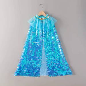 2026 Hot Selling Wholesale Girls Sparkling Cape Party Halloween Carnival Kids Sequin Decor Princess Cloak Performance - Product Image 4