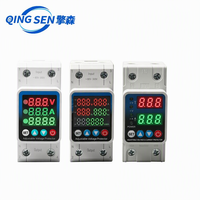QINGSENG Relais de protection de tension réglable SVC en matériau PC 220V 230V Rail DIN Double affichage Protection contre les surintensités 40A 63A 80A