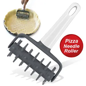 Herramienta de horneado F523, rodillo de ventilación de Pizza, aguja de punzón de masa, rueda de galletas, aguja de rueda