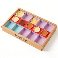Boîte à gaufres personnalisée avec logo imprimé, emballage en carton alimentaire, boîte d'emballage pour mini-gâteaux avec séparateurs