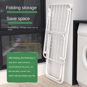 Séchoir à <span class=keywords><strong>linge</strong></span> pliable en métal de grande capacité, de forme carrée, pour hôtel, à poser au sol, pour balcon, intérieur et extérieur, sans assemblage - Product Image 2