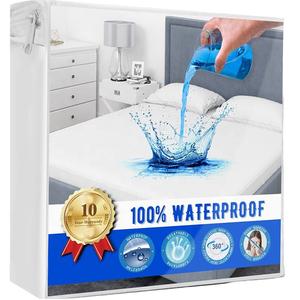 Protège-matelas pliable en <span class=keywords><strong>bambou</strong></span>, imperméable, respirant, antibactérien, ignifuge, à poches profondes, pour hôpital - Product Image 1