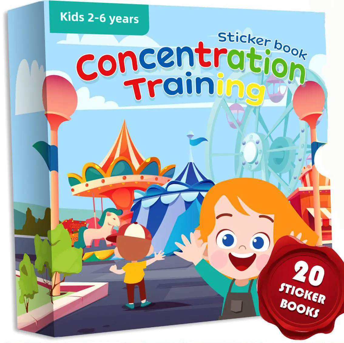 20 सेट पुनः प्रयोज्य स्टिकर किताबें बच्चों के लिए व्यस्त बुक और मैच खिलौने