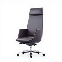 Fauteuil de Direction Moderne en Cuir, Chaise de Bureau Pivotante à Cadre Métallique avec Accoudoirs Réglables, Grande Chaise d'Ordinateur pour Conférence, Vente en Gros