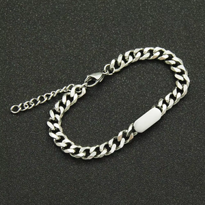 Hip Hop <b>Cuban</b> <b>Chain</b> Bracelet Trendy Nightclub Street Personality Simple Titanium Steel Bracelet Tanjing - Product Image 3