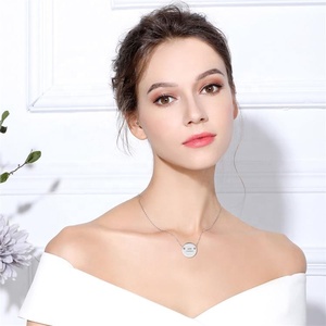 Isunni S925 de plata esterlina personalizada oro rosa de <span class=keywords><strong>mi</strong></span> nombre grabado etiquetas colgantes collar - Product Image 6