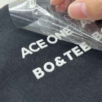 Étiquette de vêtement en silicone caoutchouté 3D personnalisée avec logo en relief, transfert thermique, lavable, autocollant pour t-shirt