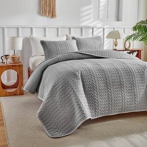 Parure de lit en microfibre brossée, motif géométrique patchwork, 3 pièces, pour toutes les saisons, 229*264cm, avec drap et taies <span class=keywords><strong>d</strong></span>'oreiller - Product Image 4